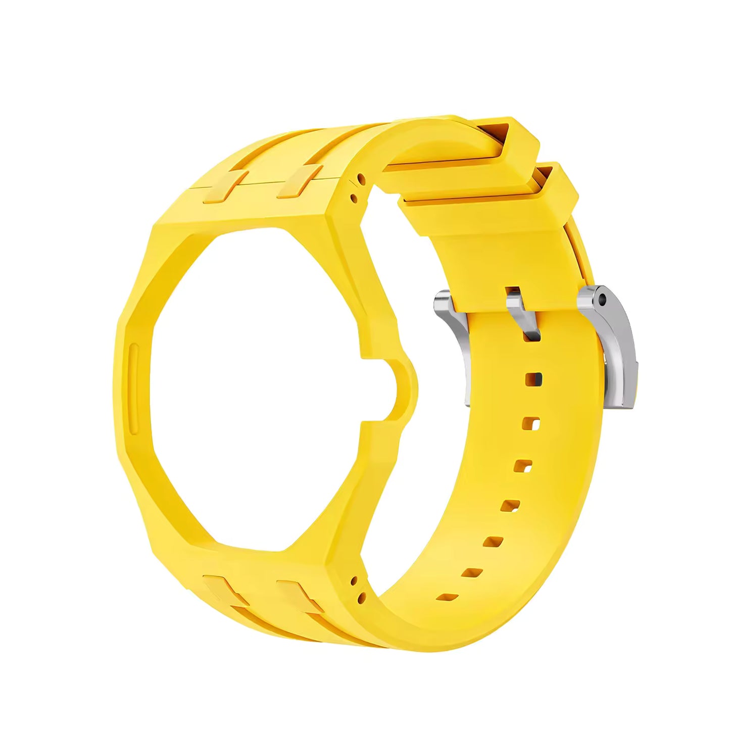 Temporee AP Style White Silicone Watch Mod Kit – Compatibile con Swatch Royal Pop | Cassa Integrata e Ghiera Ottagonale