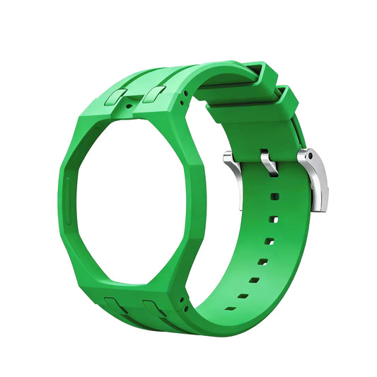 Temporee AP Style White Silicone Watch Mod Kit – Compatibile con Swatch Royal Pop | Cassa Integrata e Ghiera Ottagonale