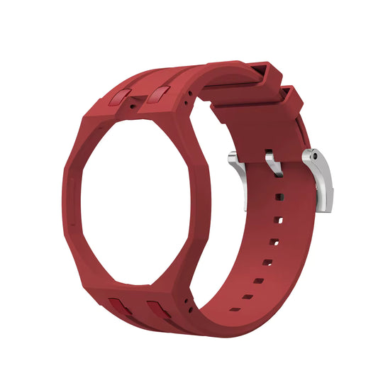 Temporee AP Style White Silicone Watch Mod Kit – Compatibile con Swatch Royal Pop | Cassa Integrata e Ghiera Ottagonale