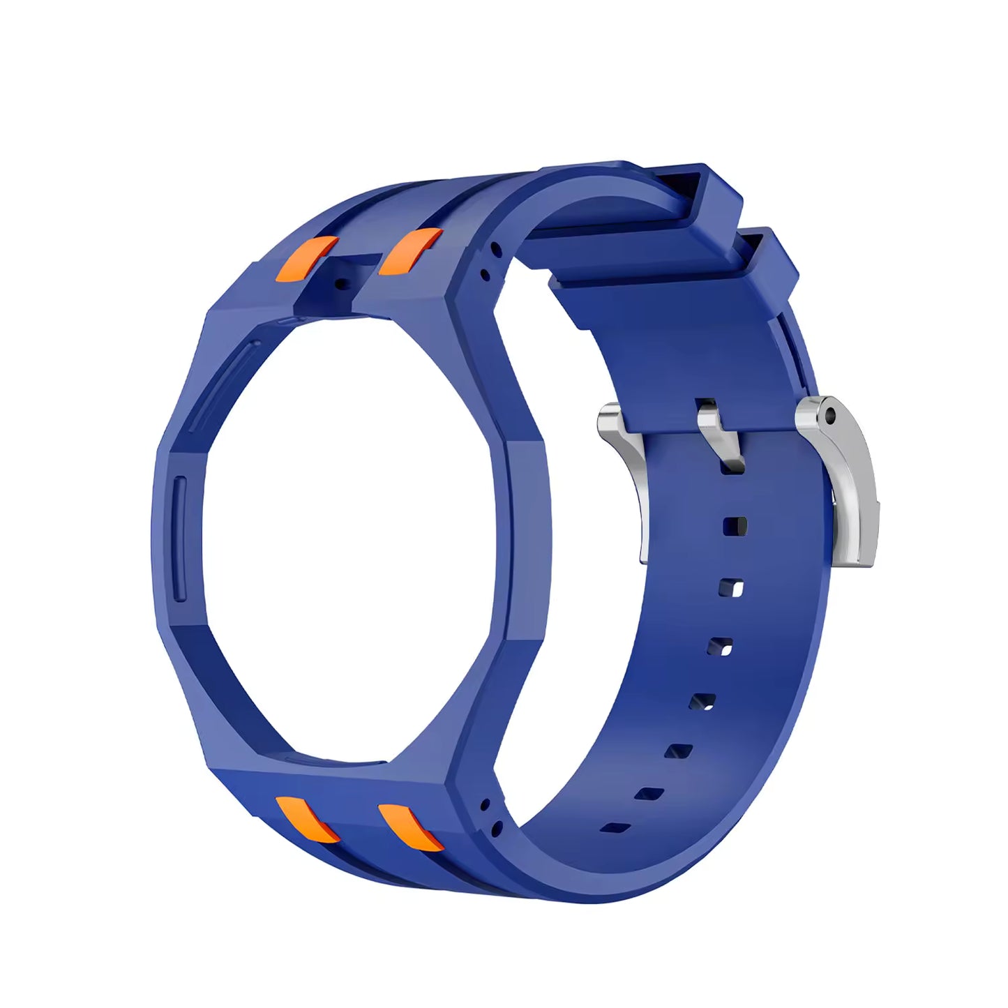 Temporee AP Style White Silicone Watch Mod Kit – Compatibile con Swatch Royal Pop | Cassa Integrata e Ghiera Ottagonale