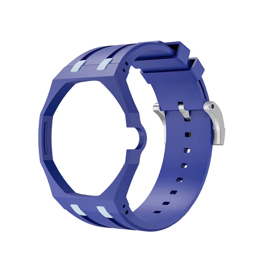 Temporee AP Style White Silicone Watch Mod Kit – Compatibile con Swatch Royal Pop | Cassa Integrata e Ghiera Ottagonale