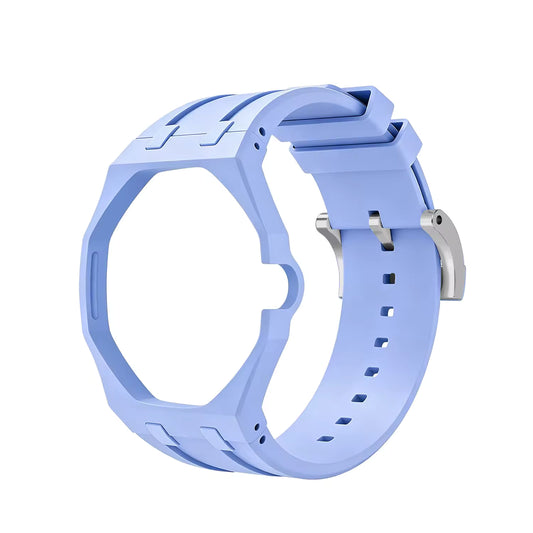 Temporee AP Style White Silicone Watch Mod Kit – Compatibile con Swatch Royal Pop | Cassa Integrata e Ghiera Ottagonale