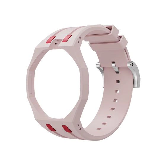 Temporee AP Style White Silicone Watch Mod Kit – Compatibile con Swatch Royal Pop | Cassa Integrata e Ghiera Ottagonale